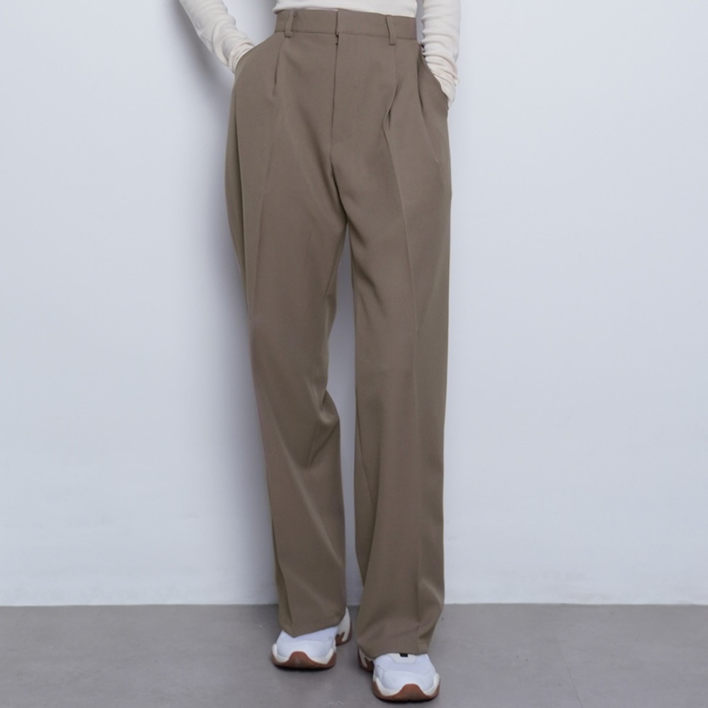 Wide Slacks Khaki